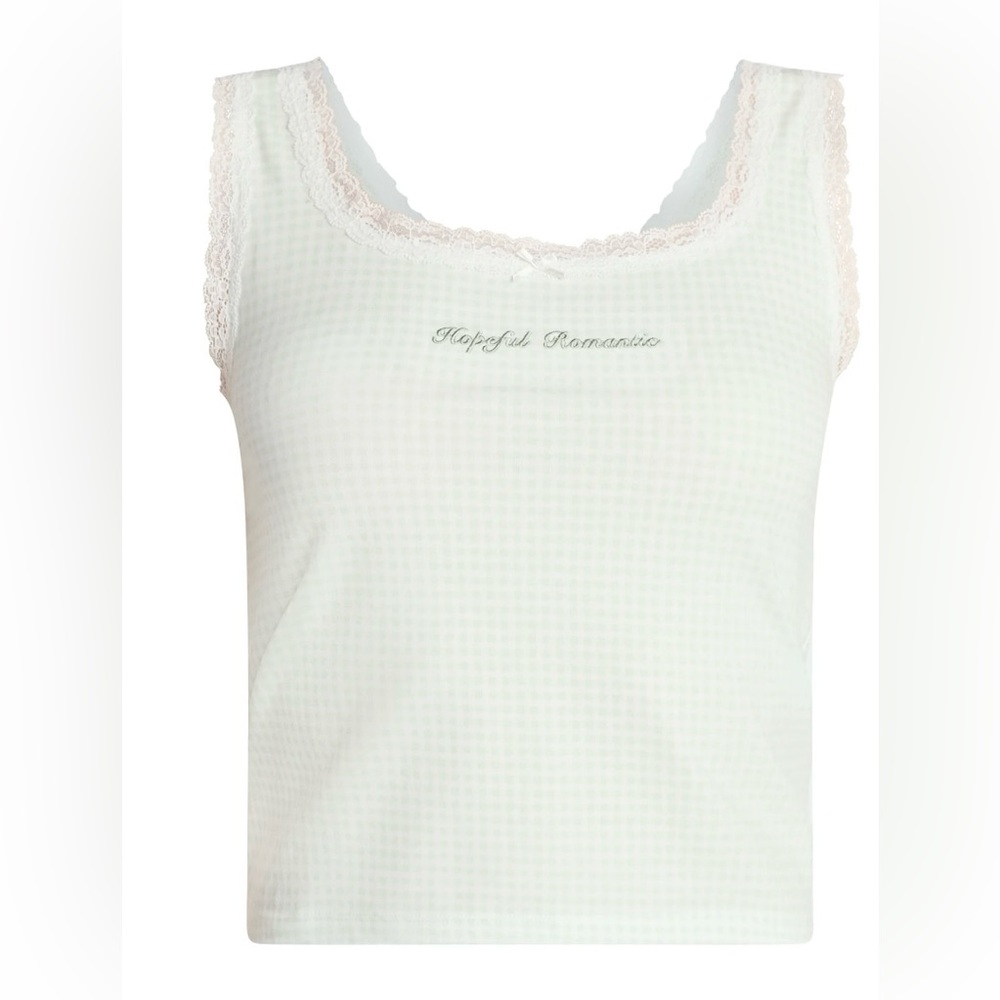 NWT No Boundaries‎ Hopeful Romantic Lace Sleep Tank Top Mint Dream Size S